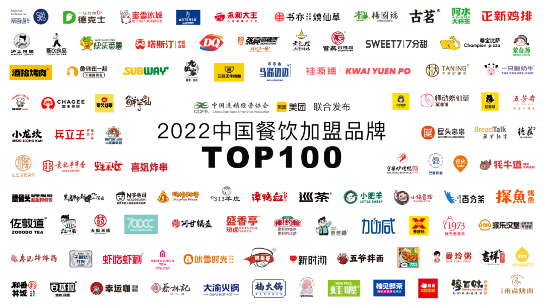 八步2022中国餐饮加盟品牌TOP100，看看有没有你的品牌